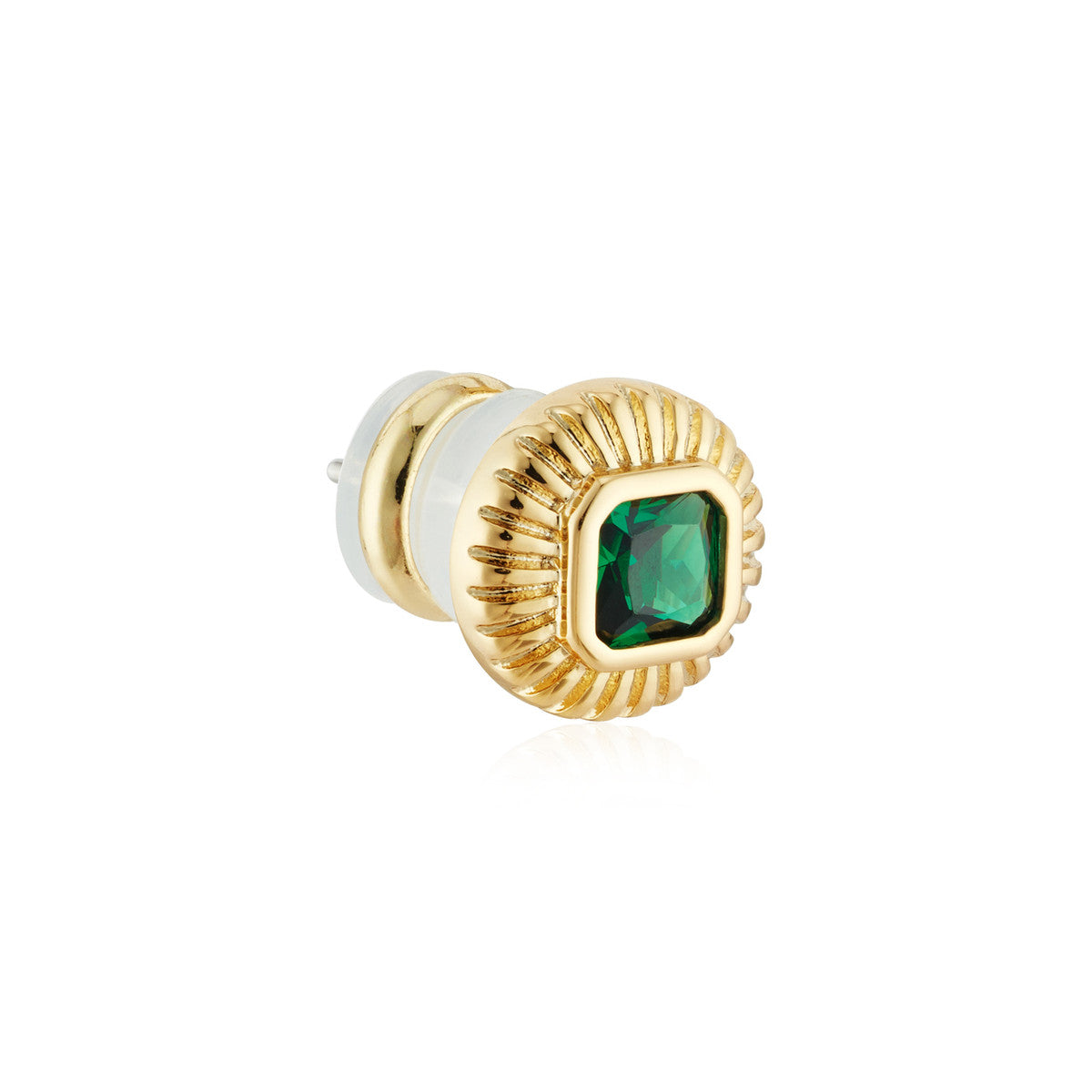 August Woods Gold Square Bezel Stud Earrings