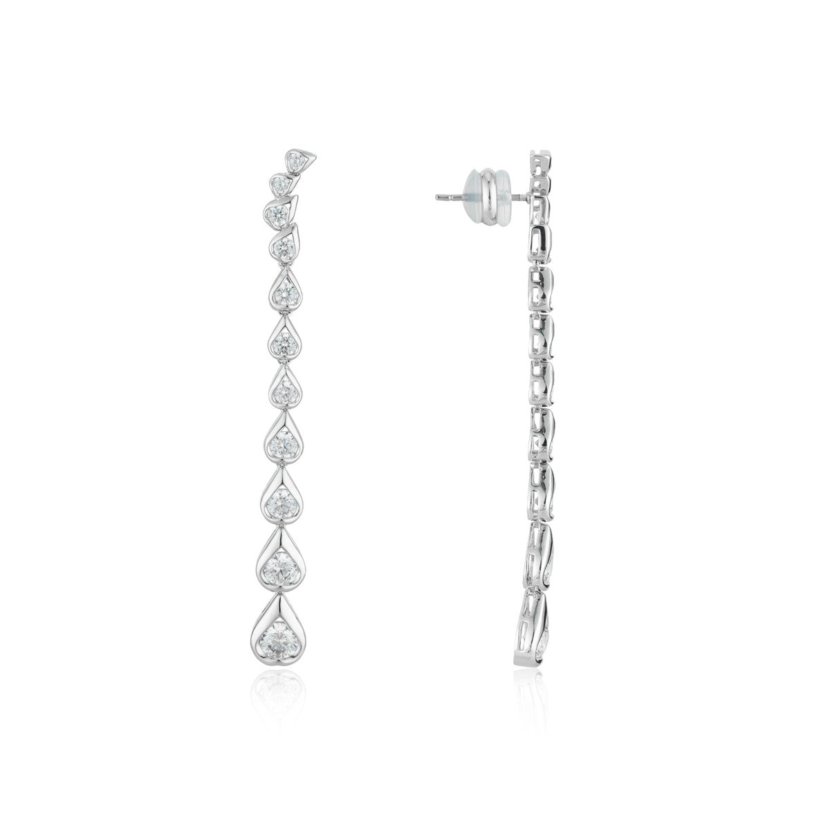 August Woods Silver Teardrop Sparkle Drop Earrings
