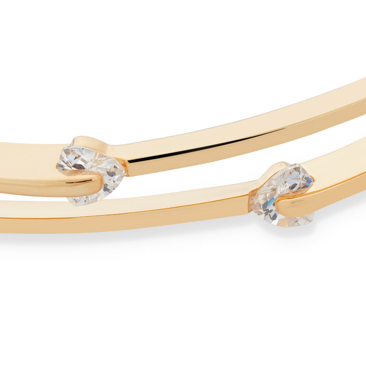August Woods Gold Solitaire CZ Stacked Bangle