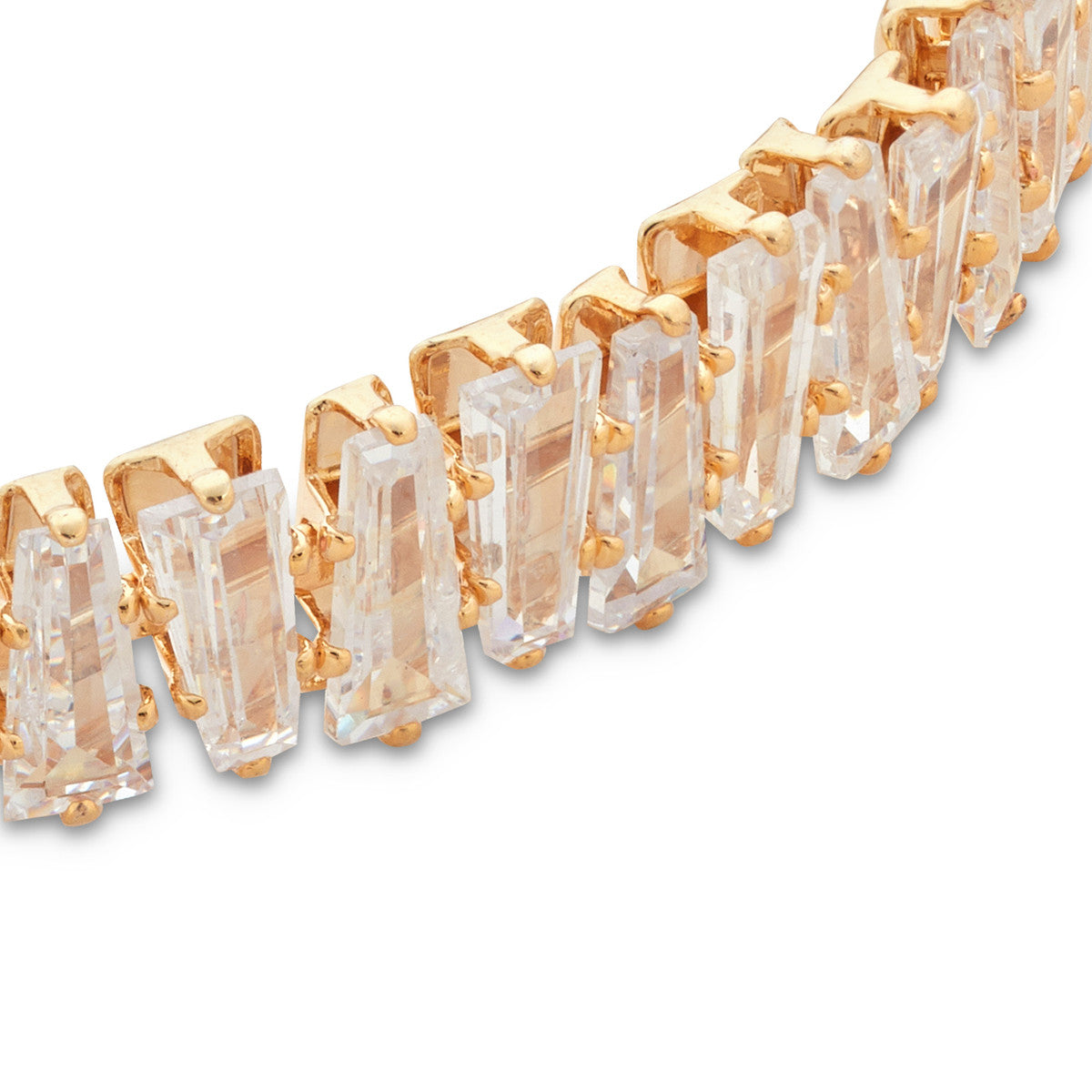 August Woods Gold CZ Baguette Adjustable Bangle