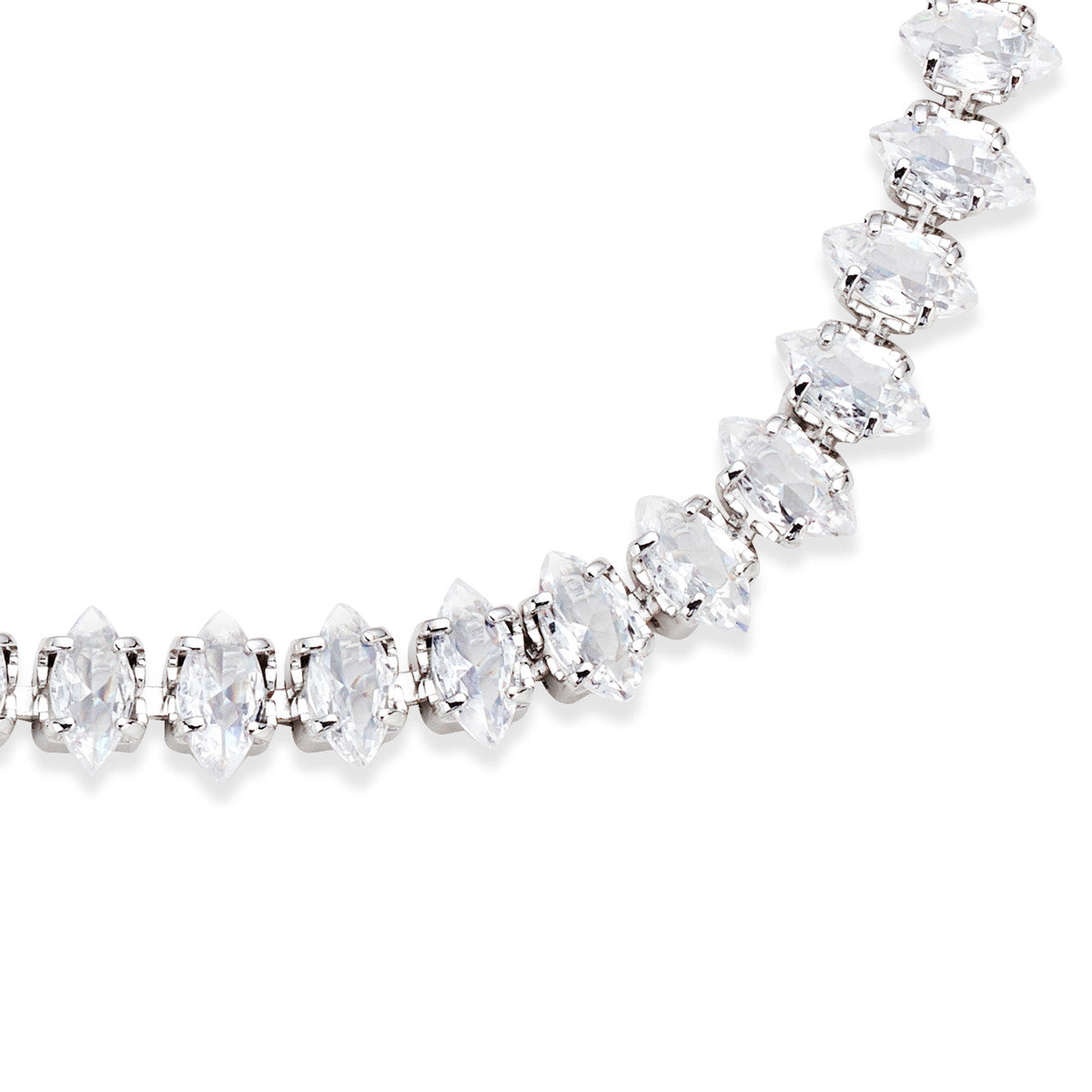 August Woods Silver Marquise Tennis Bracelet