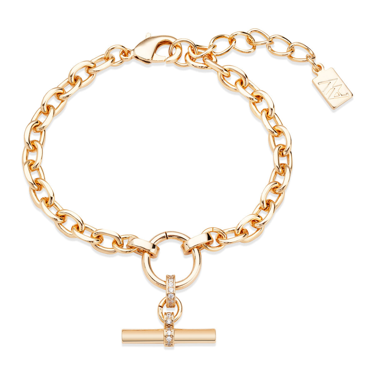 August Woods Gold Linked Chain T-Bar Bracelet