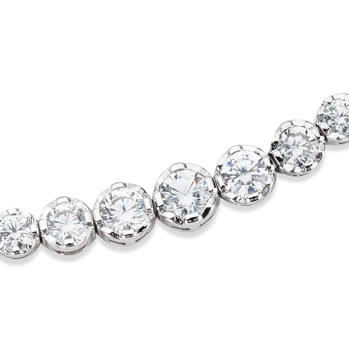August Woods Silver Round CZ Tennis Bracelet