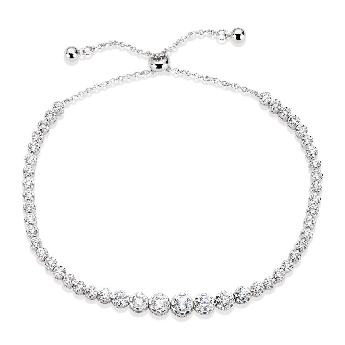 August Woods Silver Round CZ Tennis Bracelet