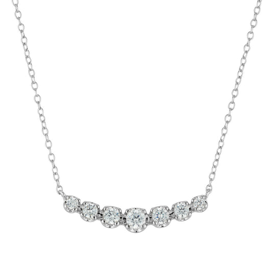 August Woods Silver CZ Curve Necklace