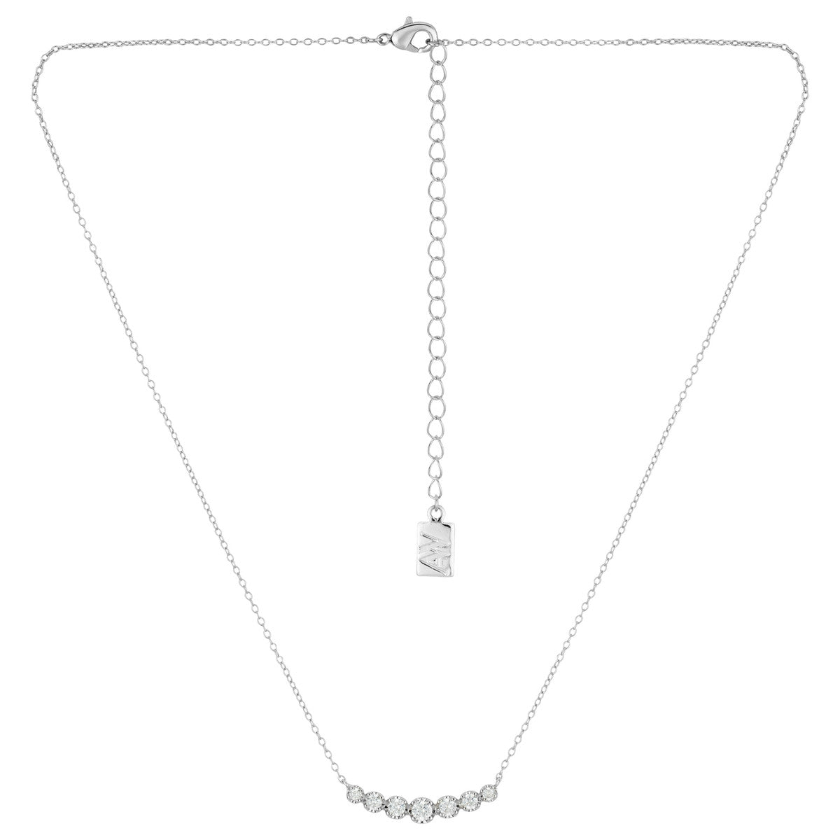 August Woods Silver CZ Curve Necklace