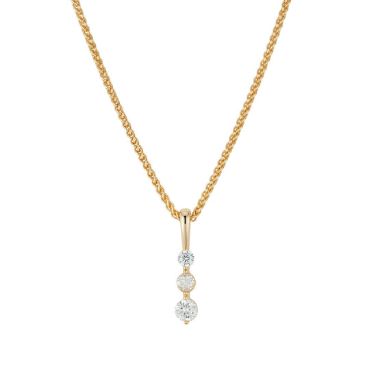 August Woods Gold Trio Solitaire CZ Necklace