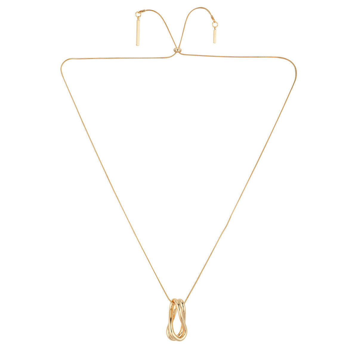 August Woods Gold Wave Pendant Pull Necklace