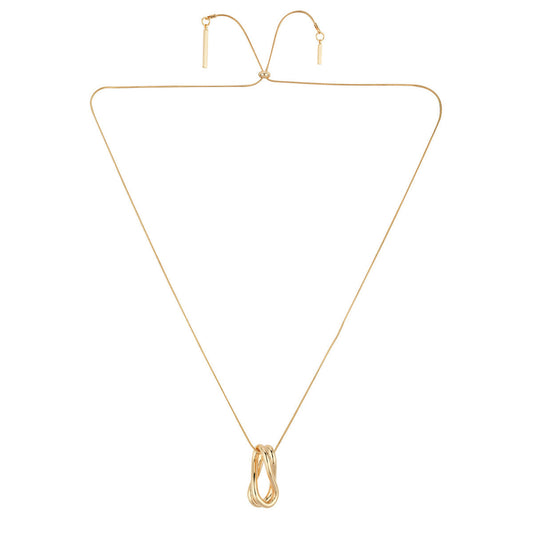 August Woods Gold Wave Pendant Pull Necklace