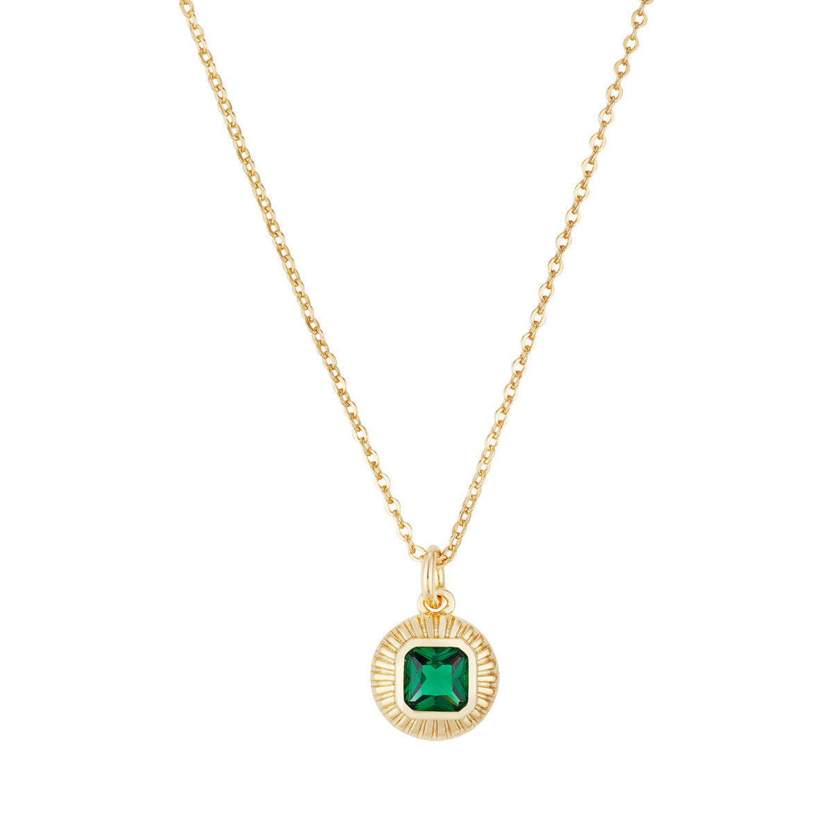 August Woods Gold Square Bezel Necklace