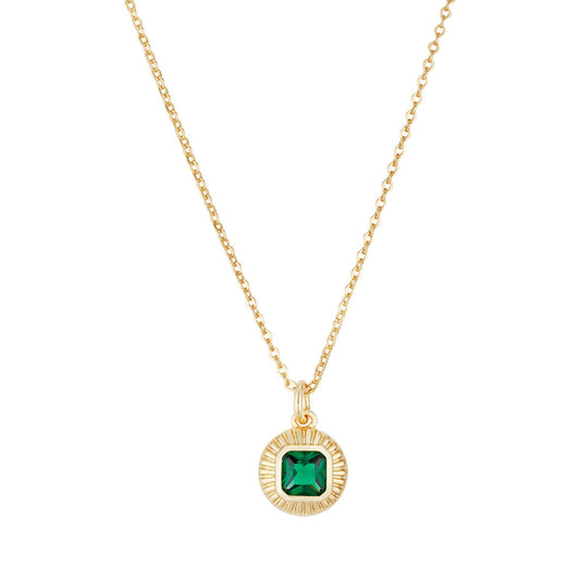 August Woods Gold Square Bezel Necklace