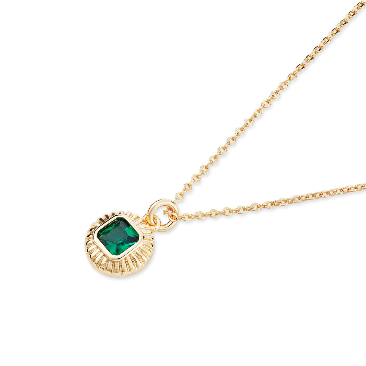 August Woods Gold Square Bezel Necklace
