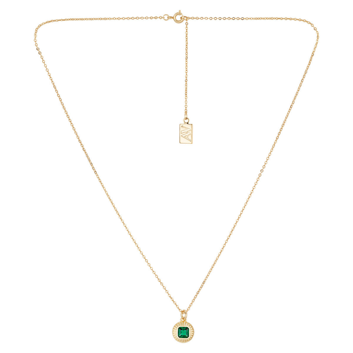 August Woods Gold Square Bezel Necklace