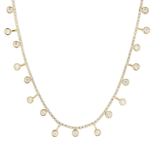August Woods Gold Cluster Charm Tennis Necklace