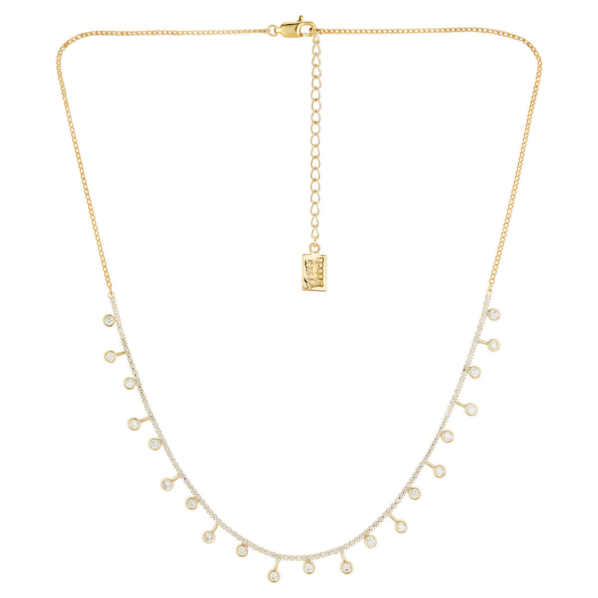 August Woods Gold Cluster Charm Tennis Necklace