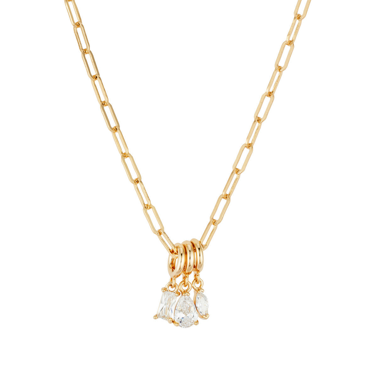 August Woods Gold Trio Multi Cut Charm Necklace