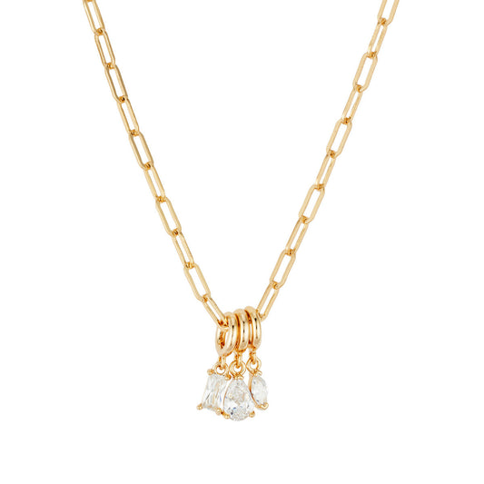 August Woods Gold Trio Multi Cut Charm Necklace