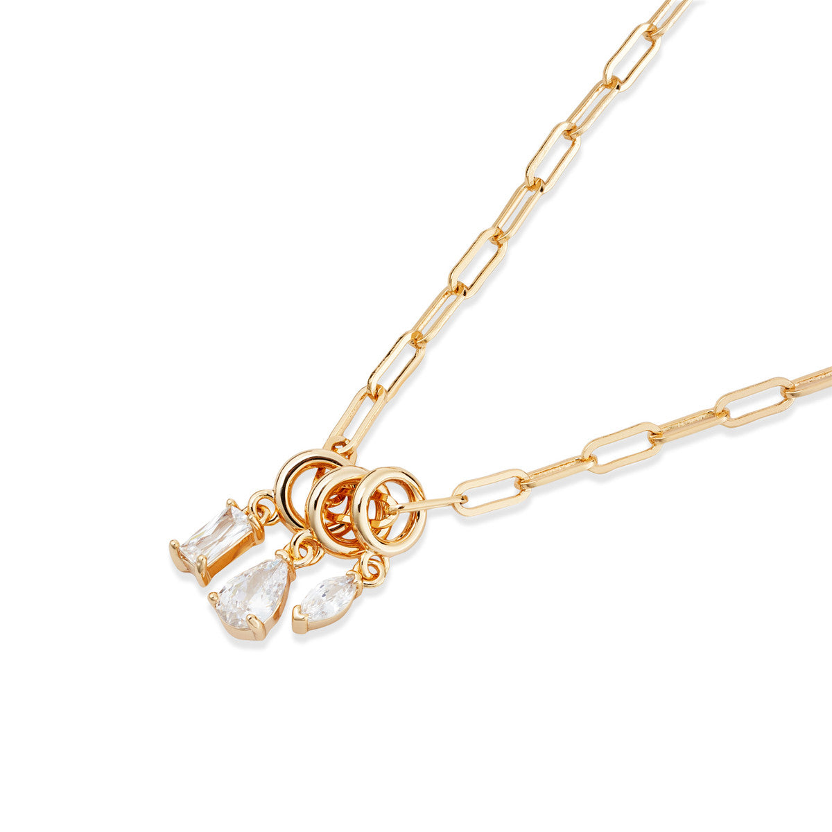 August Woods Gold Trio Multi Cut Charm Necklace