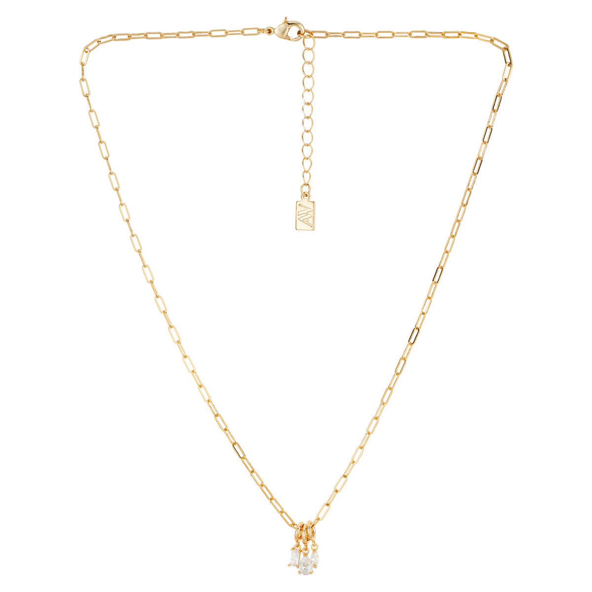 August Woods Gold Trio Multi Cut Charm Necklace