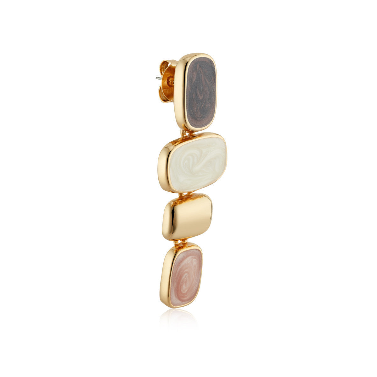 August Woods Gold Pink Statement Drop Earrings