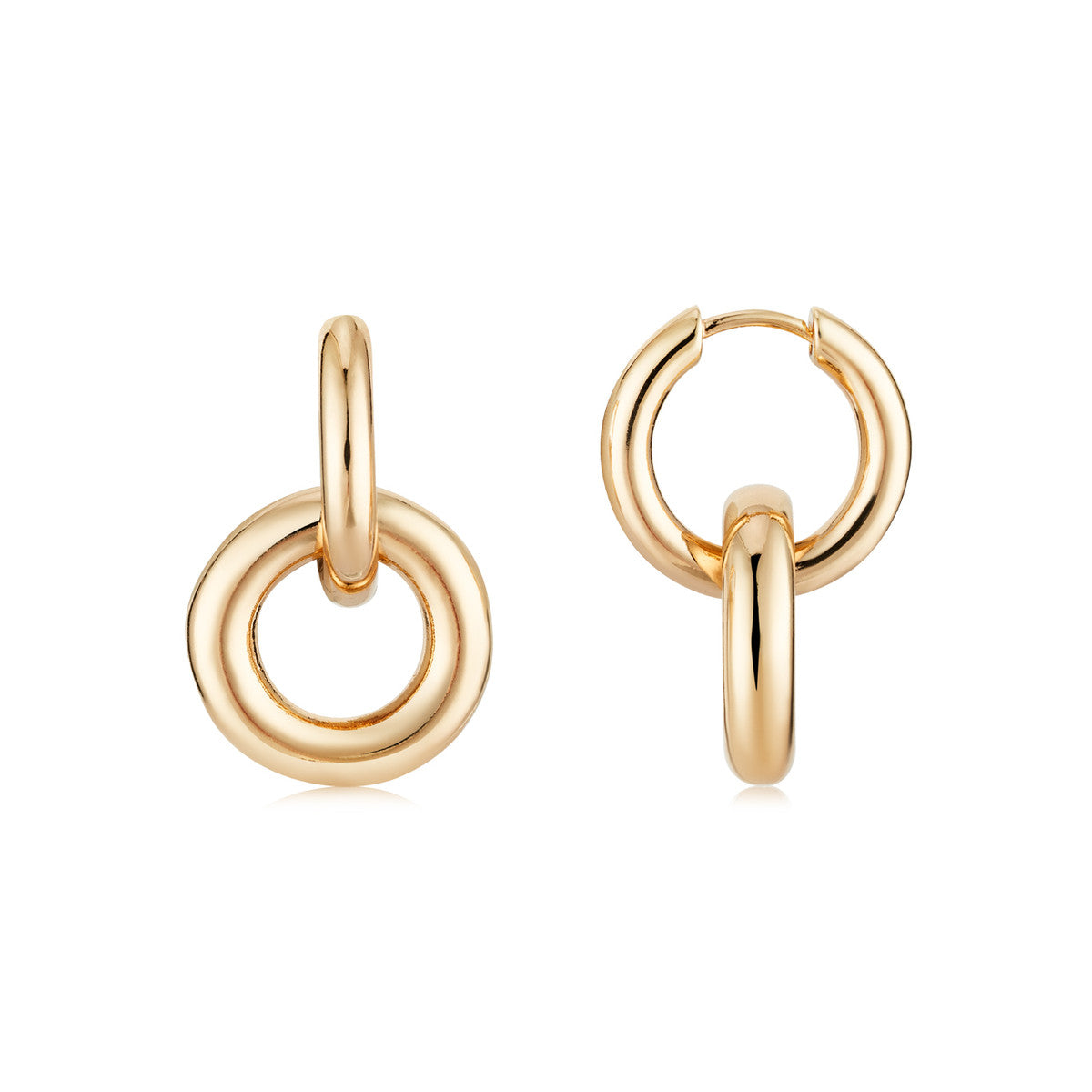 August Woods Gold Double Linked Hoop Earrings