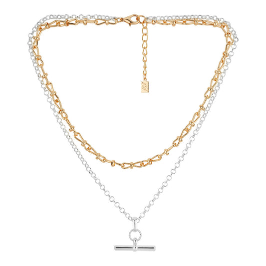 August Woods Two-Tone Large Link Chain Necklace