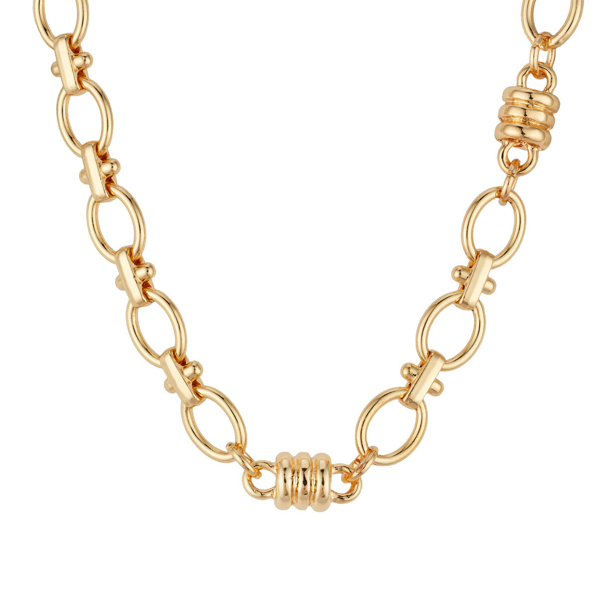 August Woods Gold Vintage Circle Link Necklace