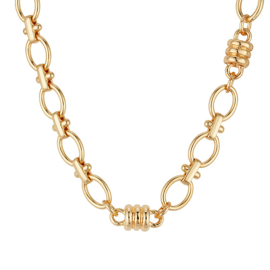 August Woods Gold Vintage Circle Link Necklace