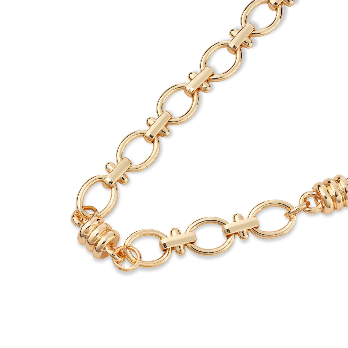 August Woods Gold Vintage Circle Link Necklace