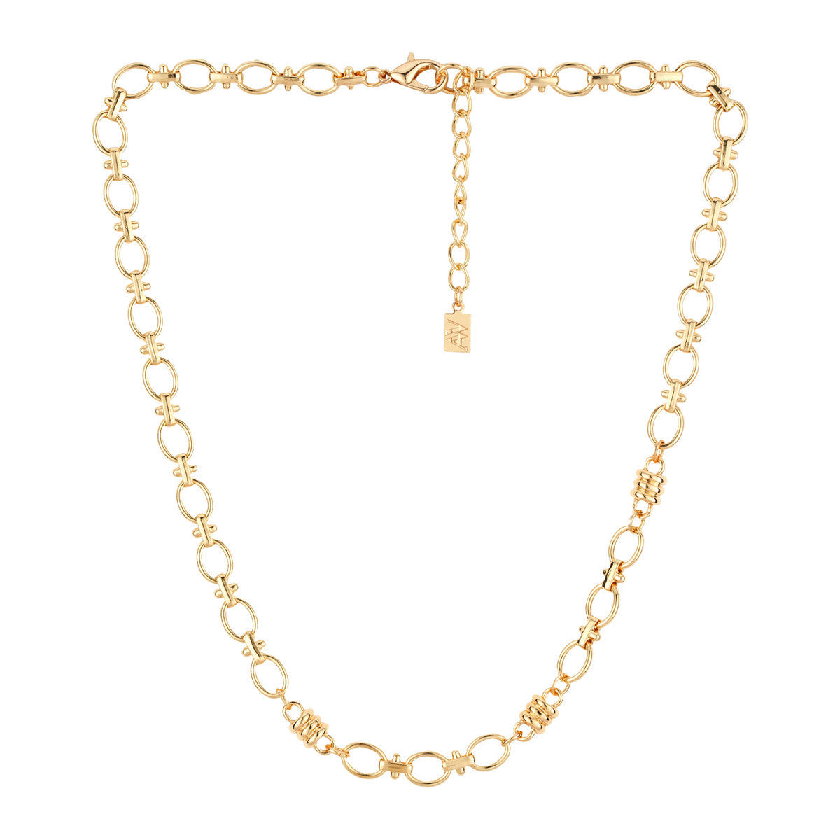 August Woods Gold Vintage Circle Link Necklace