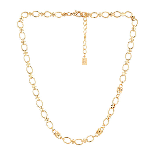 August Woods Gold Vintage Circle Link Necklace