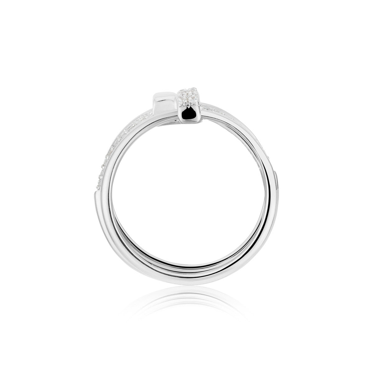 August Woods Silver 3 Pavé Stacked Band Rings