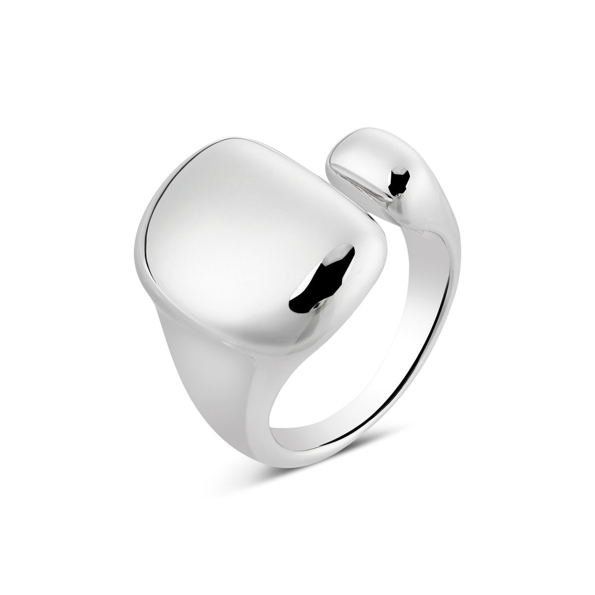 August Woods Silver Open Polished Statement Ring