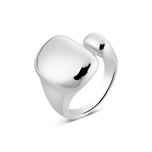 August Woods Silver Open Polished Statement Ring