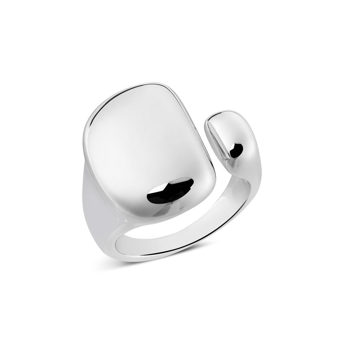 August Woods Silver Open Polished Statement Ring
