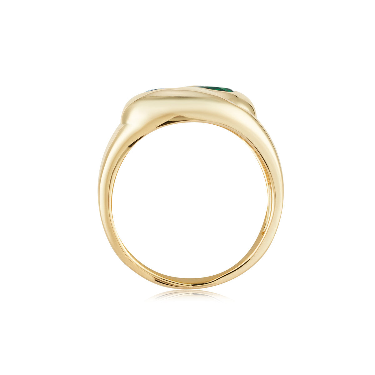 August Woods Gold Green Gemset CZ Dome Ring