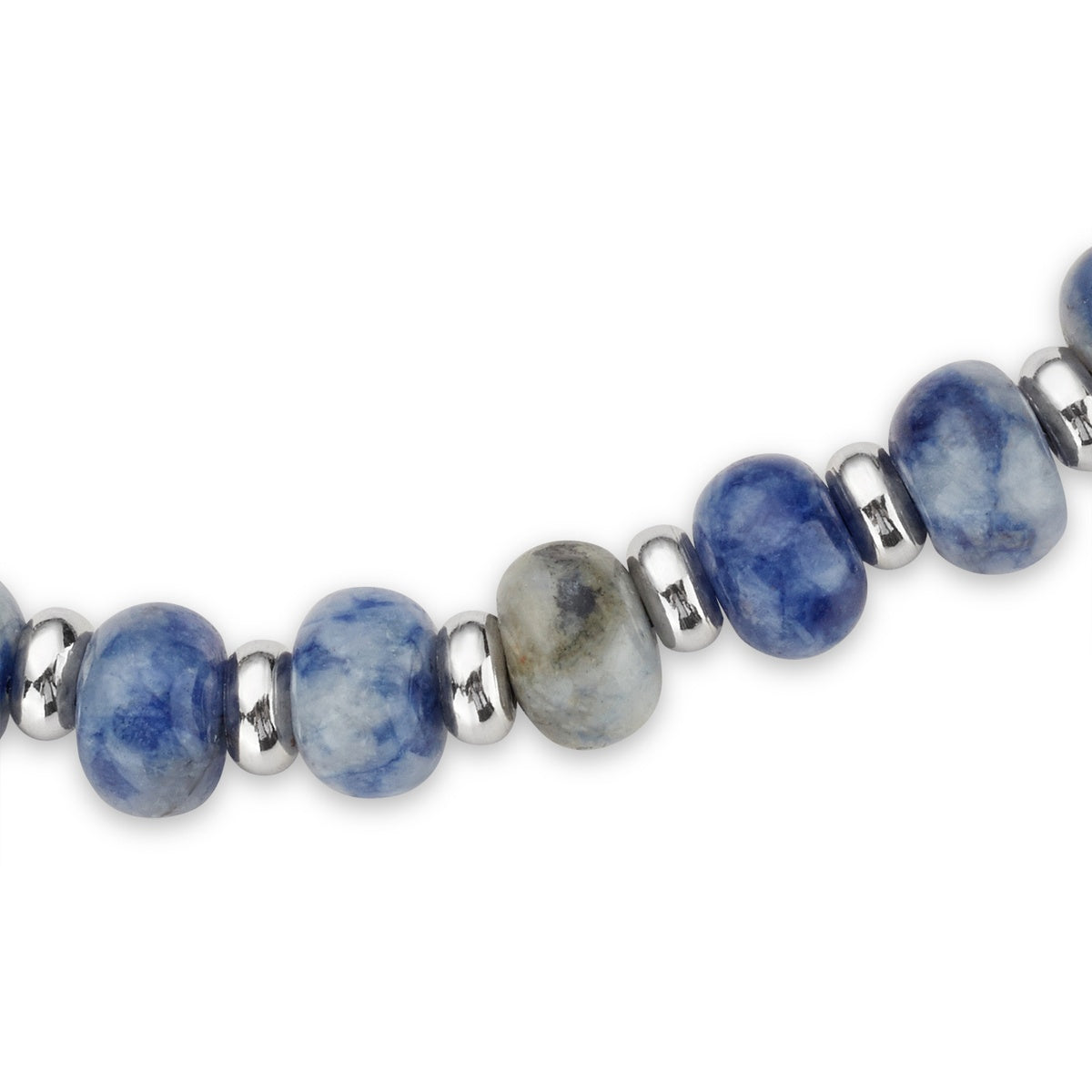 Over & Over Silver Stainless Steel Men's Sodalite Bracelet