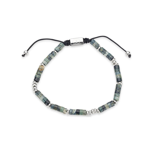 Over & Over Stainless Steel Men's Kambaba Jasper Bracelet
