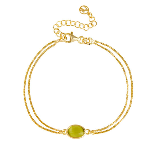 Argento Gold Peridot Chain Bracelet