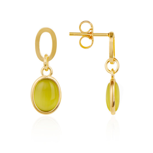 Argento Gold Peridot Chain Drop Earrings