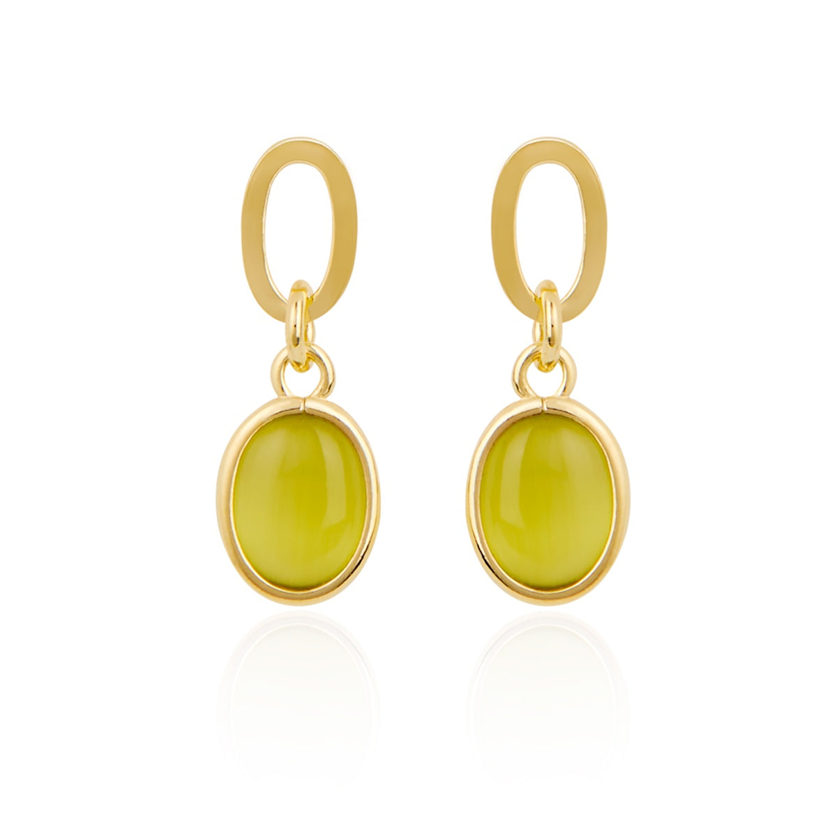 Argento Gold Peridot Chain Drop Earrings