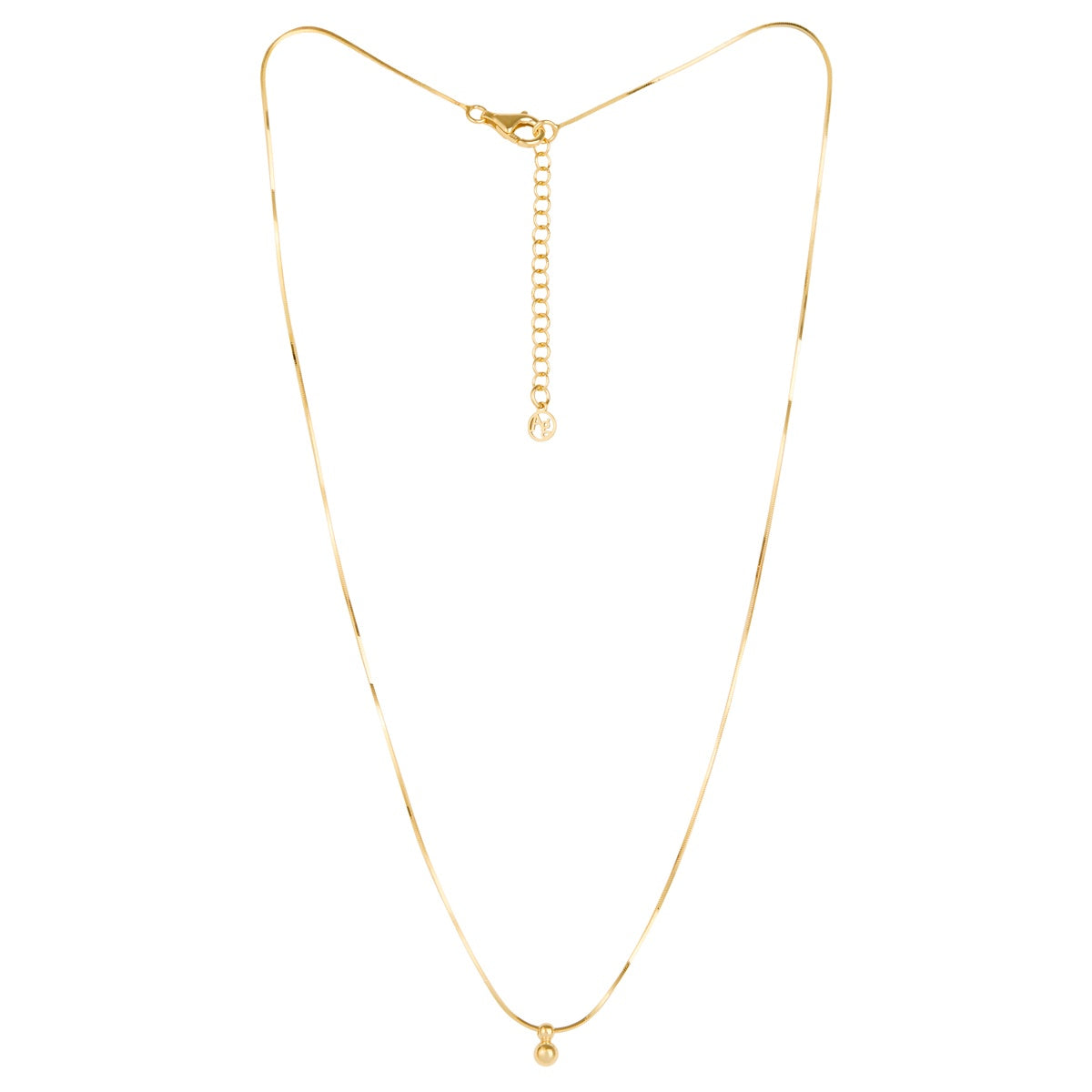 Argento Gold Flat Chain Ball Necklace