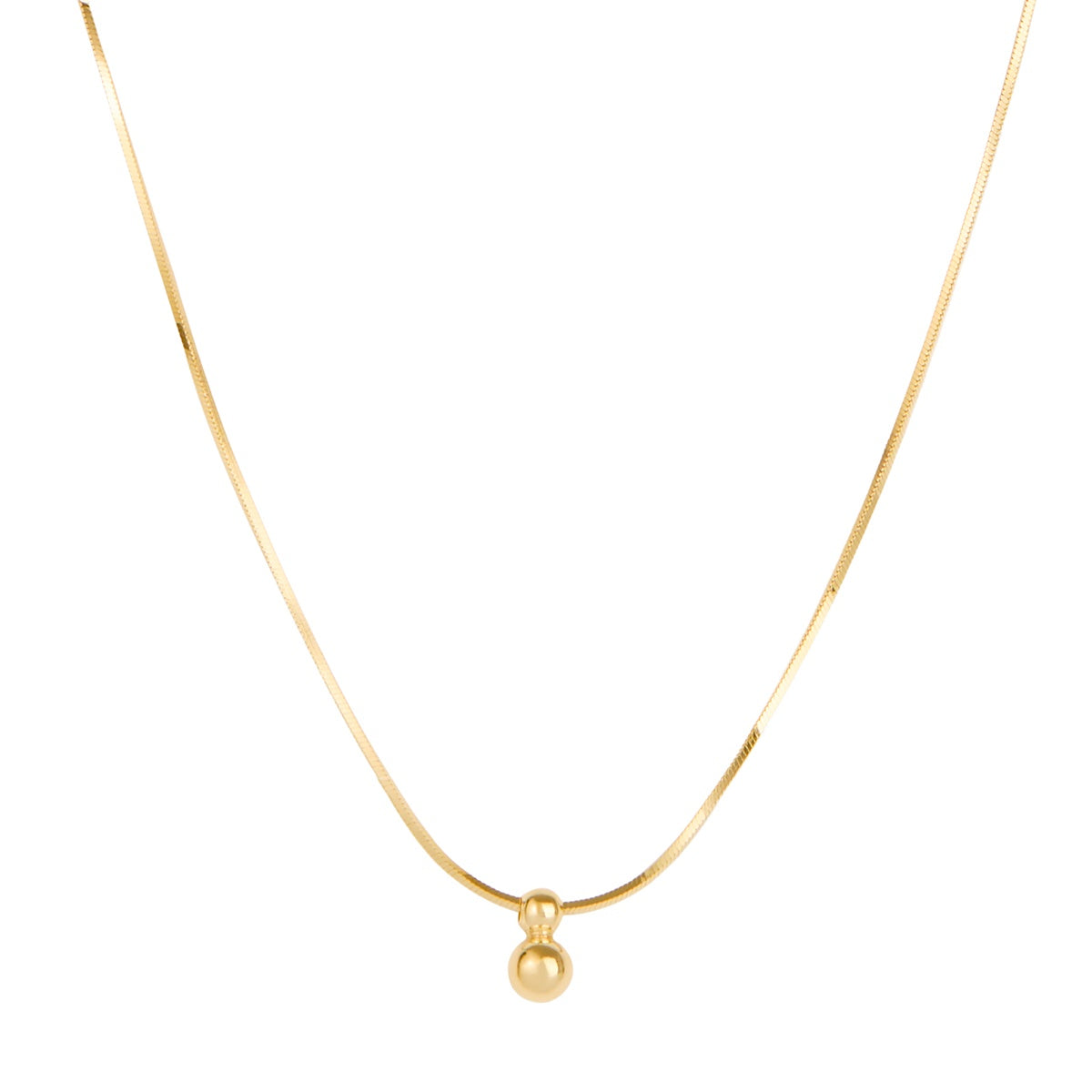 Argento Gold Flat Chain Ball Necklace
