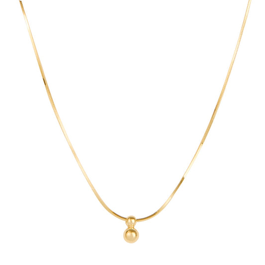 Argento Gold Flat Chain Ball Necklace
