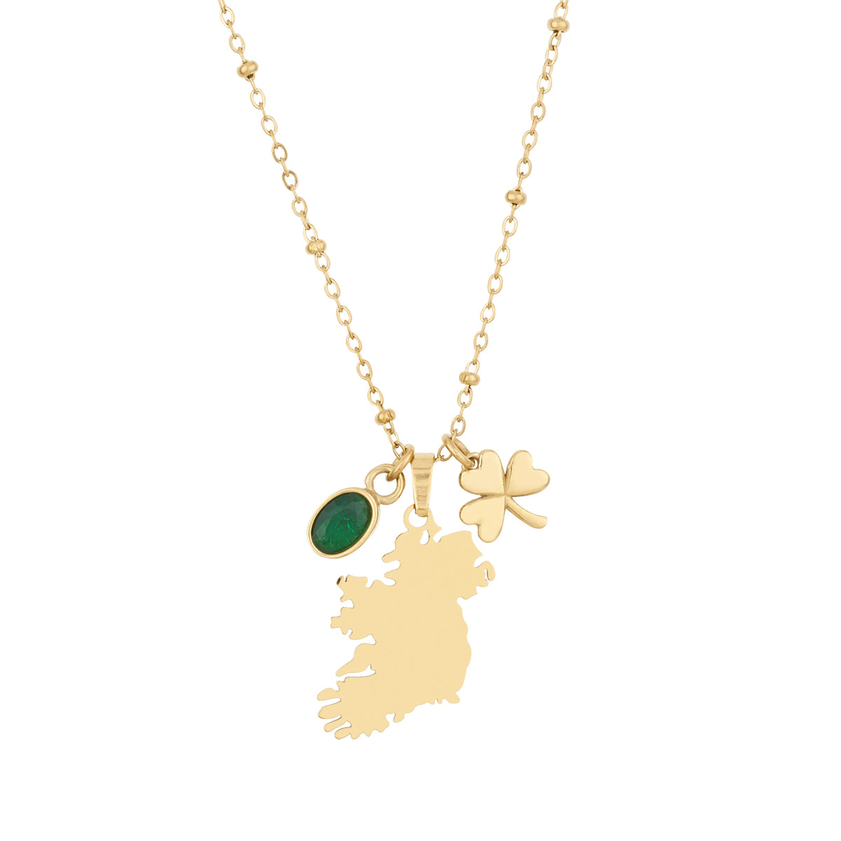 Over & Over Gold 14k Plated Stainless Steel Ireland Ball Necklace
