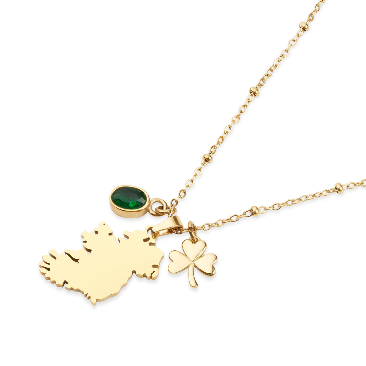Over & Over Gold 14k Plated Stainless Steel Ireland Ball Necklace