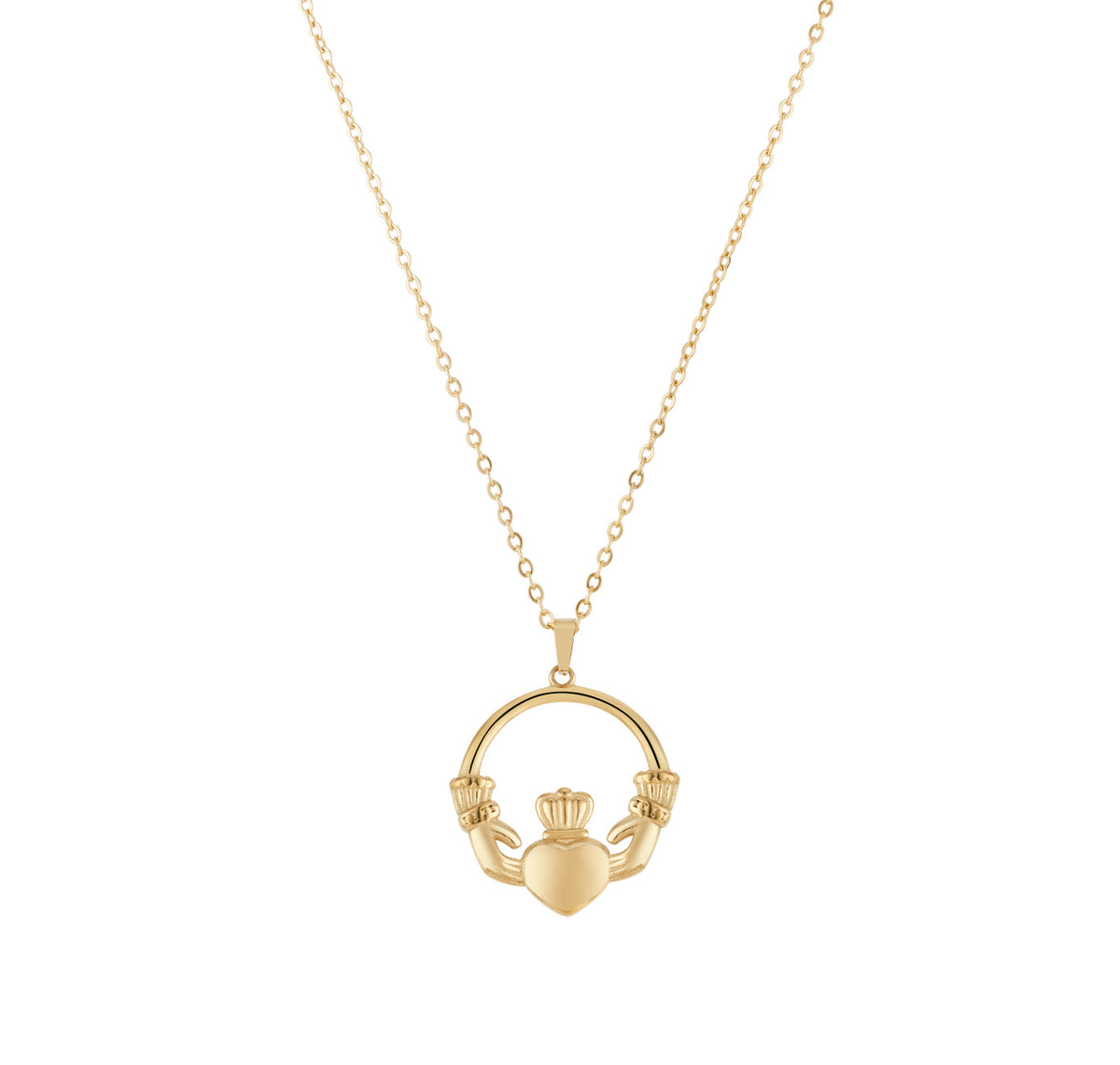 Over & Over Gold Stainless Steel Claddagh Puffy Gift Set