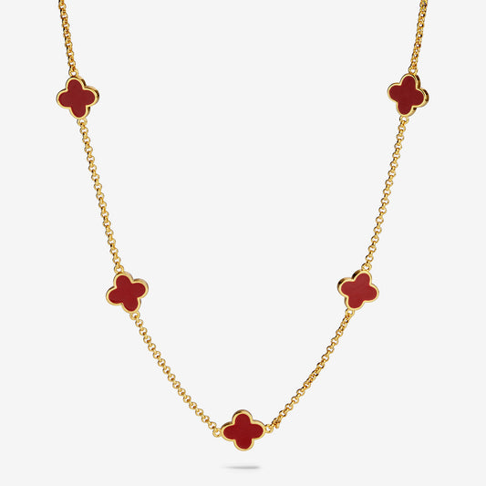 Joma Signature Clover Collection Red Clover Necklace