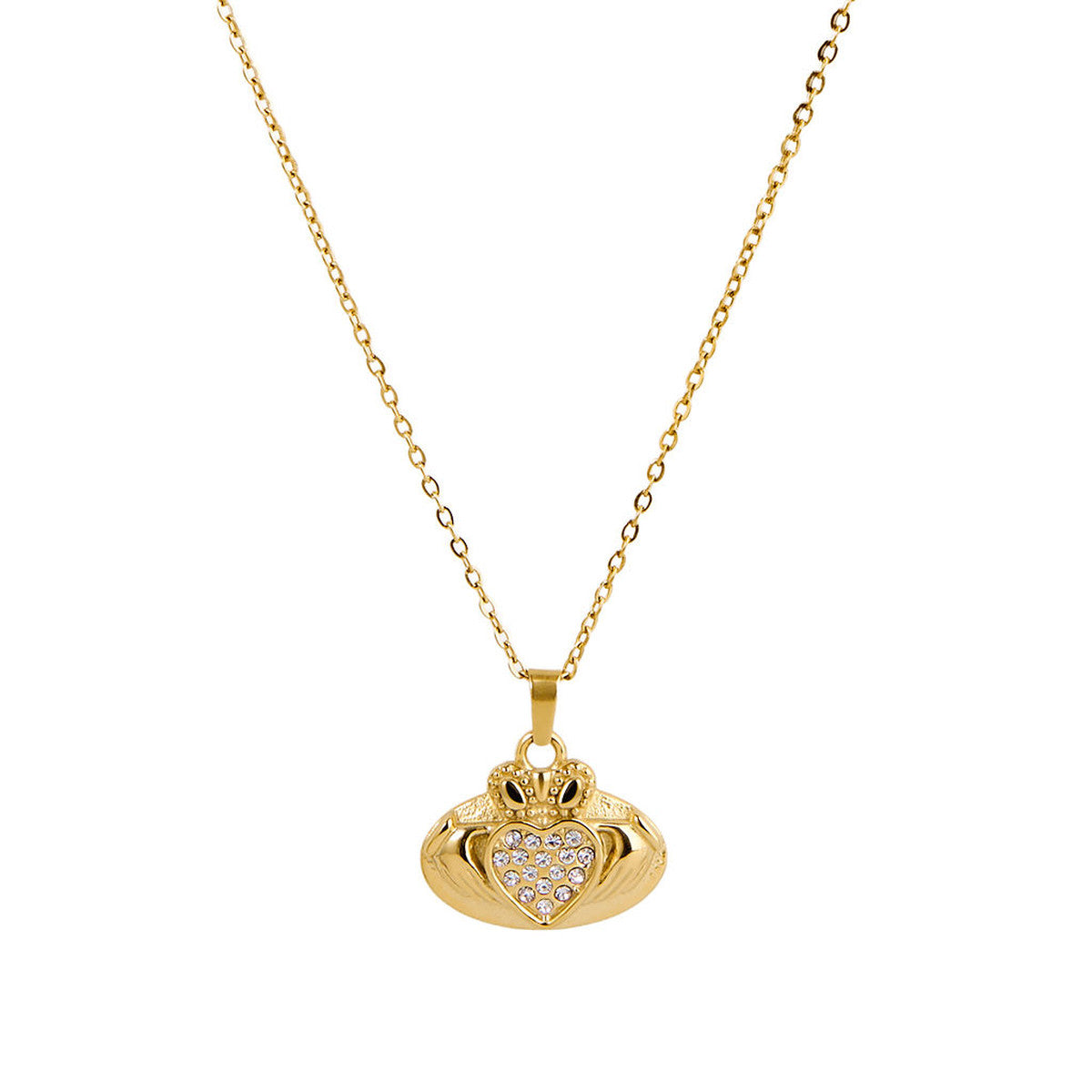 Over & Over Gold Stainless Steel Claddagh Ellipse Gift Set