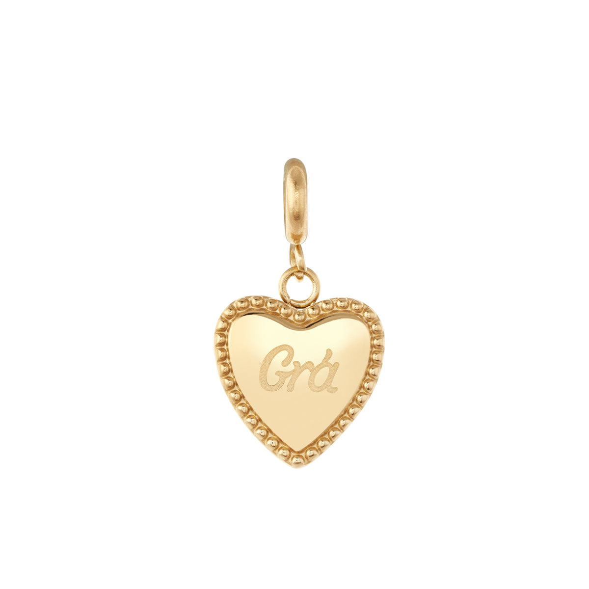 Over & Over Gold 14k Stainless Steel Grá Heart Charm